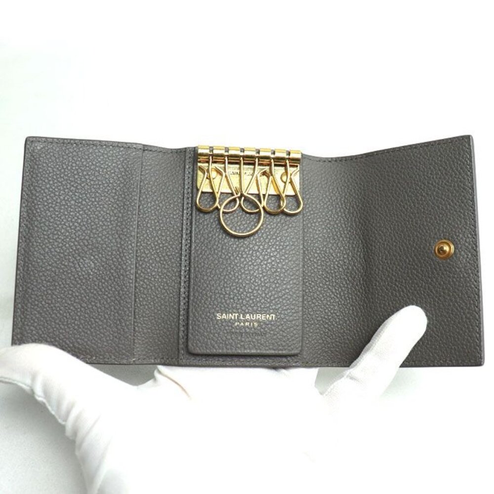 Saint Laurent 6-Row YSL Logo Key Case Gray - Picture 4 of 8